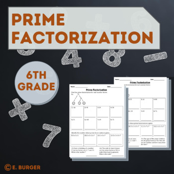 Prime Factorization Worksheets by Eli Burger | Teachers Pay Teachers
