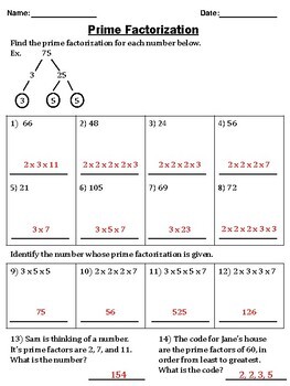 my homework lesson 1 prime factorization page 85 answer key