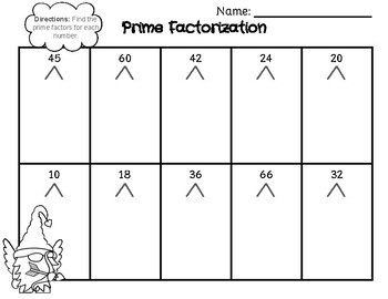 Prime Factorization Worksheets by Learning is Lots of Fun | TPT