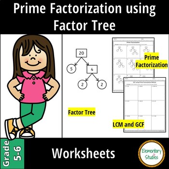 Preview of Prime Factorization using Factor Tree, LCM and GCF Worksheets