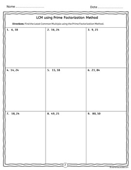 Prime Factorization Worksheet 6th Grade