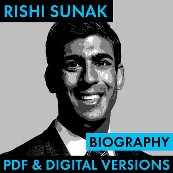 Preview of Prime Minister Rishi Sunak Biography Research Organizer, PDF & Google Drive CCSS