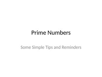 Preview of Prime Number