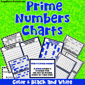 Preview of Prime Number List - Prime Number Chart From 1 to 100 and up to 500 - Posters