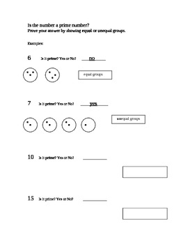 Prime Numbers-- Beginner's Worksheet by Marty C | TpT