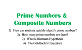 Prime Numbers, Composite Numbers and Prime Factorization