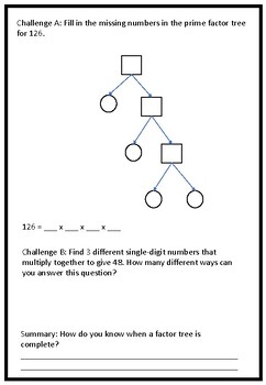 Prime Numbers Worksheet by Maths with Barbs | TPT