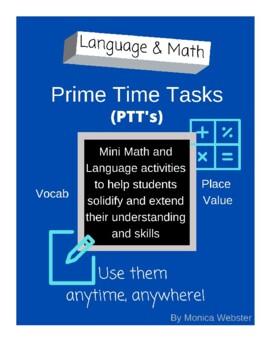 Preview of Prime Time Task 1: Place Value and Vocabulary Building. Daily Exercises.