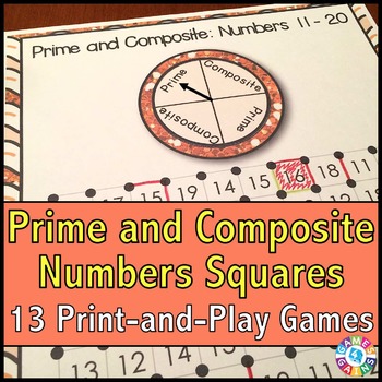Preview of Prime and Composite Numbers Worksheet Games Activities Practice Review