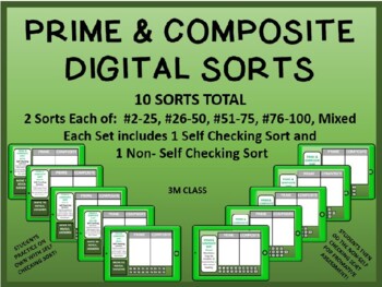 Preview of Prime and Composite Digital Sorts- Self Checking and Non-Self Checking