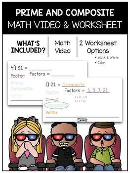 Preview of 4.OA.4: Prime and Composite Math Video and Worksheet