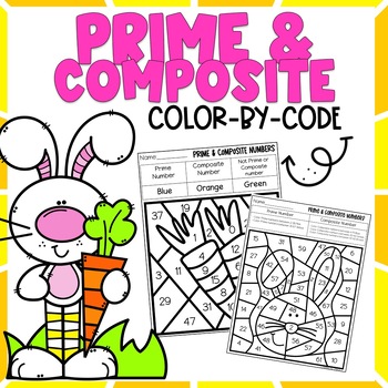 Preview of Prime and Composite Number Color By Number | Easter Themed