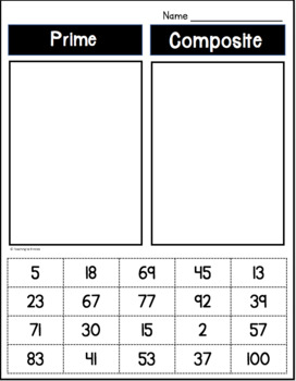 Preview of Prime and Composite Number Sort {FREEBIE}