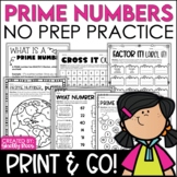 Prime and Composite Numbers Activities NO PREP Packet