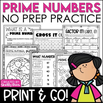 Preview of Prime and Composite Numbers Activities NO PREP Worksheets