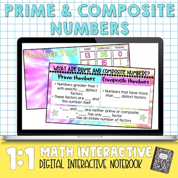 Preview of Prime and Composite Numbers Digital Interactive Notebook