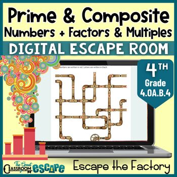 Preview of Prime and Composite Numbers, Factors & Multiples Digital Escape Room Activity