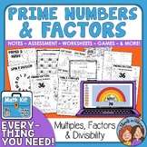 Prime and Composite Numbers Chart, Factors and Multiples A