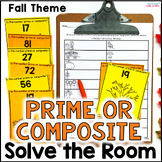 Prime and Composite Numbers - Solve the Room Fall Math Activity