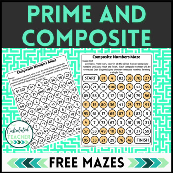 Preview of Prime and Composite Numbers Mazes - 4.OA.B.4
