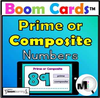 Preview of Prime & Composite Numbers Activity Boom Cards Distance Learning