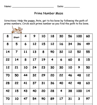 Prime or Composite Numbers Smartboard and Maze Activity 4.OA.B.4 by Mrs