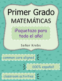 Primer Grado Matemáticas Paquetazo : Spanish First Grade M