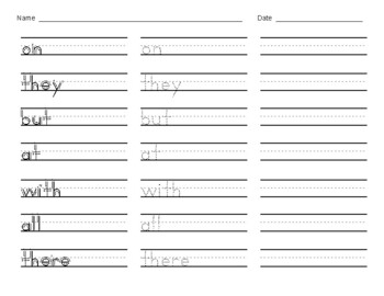 Primer Dolch Sight Word Tracing 1 By Wendy City 