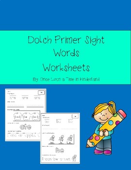Preview of Dolch Primer Sight Word Worksheets