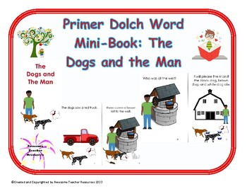 Preview of Primer Dolch Words: Dogs and Man Mini-Book