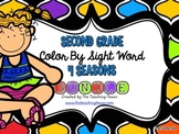 Sight Word Coloring Pages Packet 2nd Grade - 4 Seasons Bundle