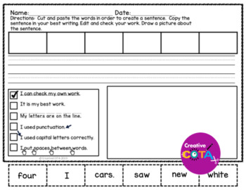 primer sight words worksheets scrambled sentence cards and writing