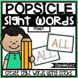 Primer Sight Words Popsicle Sticks Center