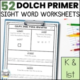 Primer Sight Words Practice for Kindergarten