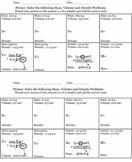 Primer- Solve For Mass, Volume and Density