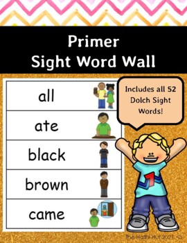 Preview of Primer Visual Sight Word Wall