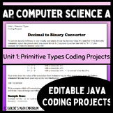 Goldie's AP® Computer Science A Coding Projects for Unit 1
