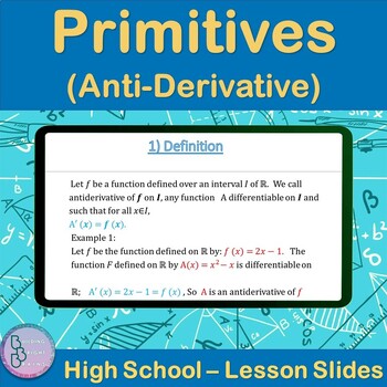 Preview of Primitives Anti-Derivative | High School Math PowerPoint Lesson Slides