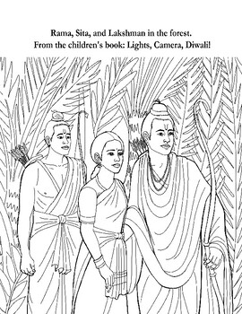 Preview of Prince Rama: Diwali Coloring Page