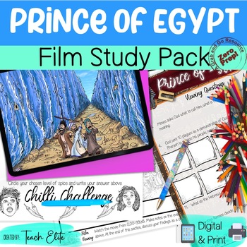 Preview of Prince of Egypt Film Study Lesson Moses Exodus Story  & Homeschoolers