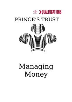 Preview of Prince's Trust - Managing Money Level 1 Booklet