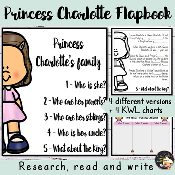 Preview of Princess Charlotte Biography Informational Text Flapbook