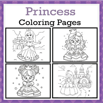 Princess Coloring Book: 50 Beautiful and Cute Large Coloring Princesses for  Girls Kids Ages 6-8, ages 8-12 or teens | A Great Gift (Large Print