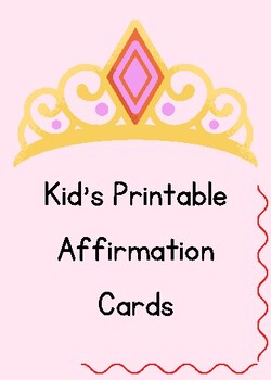 Preview of Princess Crown Kid Affirmation Cards