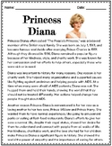 Princess Diana Differentiated Biography Reading Passage an