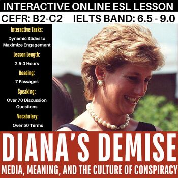 Preview of Princess Diana and Conspiracy (Genially Interactive Digital ESL Resource: B2-C2)