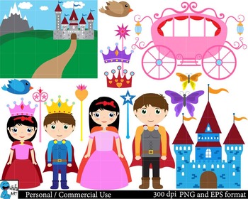 Princess Digital Clip Art Graphics 49 images cod34 by HaHaHaArt | TpT