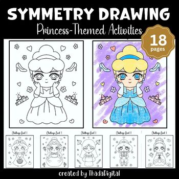 Preview of Princess Math: Symmetry Drawing Fun Art Center