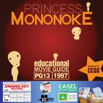 Preview of Princess Mononoke Movie Guide | Worksheet | Google Slides (PG13 - 1997)