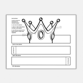 Prince King Paper Crowns Printable Royal Coloring Costume Craft Activity